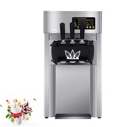 Soft Ice Cream Machine For Commercial Food Truck To Use 3 Flavors Sweet Cone Makers