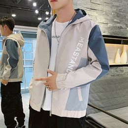 Men's Jackets Hooded Jacket Sports Youth Tops Korean Mens Pullover Casual Sweater Baseball Uniform Windbreaker 2021