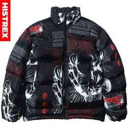 Hip Hop Jacket Parka Japanese Streetwear Men Windbreaker Harajuku Winter Padded Jacket Mens Women Quilted Coat Warm Outwear 210914