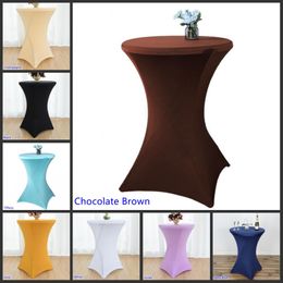 Candy Colour Bar Cocktail Round Stretch Table Cover Hotel Wedding Banquet Tablecloth