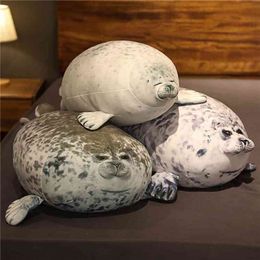 30cm-80 cm Cute Seal Plush Sea Lion Stuffed Soft Doll Simulation Sleeping Pillow Kids Toys Birthday Christmas Gift 210728