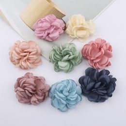 black blue roses UK - Decorative Flowers & Wreaths 5 Pcs Of Edge Camellia Rose Cloth Shoes Floral Decoration DIY Burned Flower Hairpin Hair Accessories Material