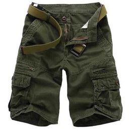 Men's Cargo Shorts Men Casual Cotton Multi-pocket Overalls bermuda masculina Mens Summer Military Sports Short Pants Man 210714