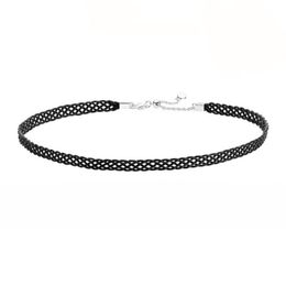 NEW 2021 100% 925 Sterling Silver Black Net Necklace Fit DIY Original Fshion Jewellery Gift 111