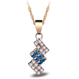 austrian jewelry UK - Pendant Necklaces 2021 Wholesale Austria Crystal Jewelry Water Drop Pendants 18inch,Gold Color Necklace For Women Christmas Gift