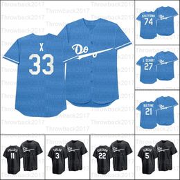 2021 All Black Fashion Players' Weekend Baseball Jersey Trevor Bauer Jerseys 50 Mookie Betts Clayton Kershaw Justin Turner David Price 13 Max Muncy