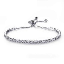 Luxury Hiphop Bling Diamond Bracelet Chain Expandable Tennis Adjustable Bracelet