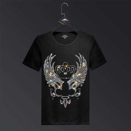 Crown s T Shirts Men Brand Short Sleeve Fashion Man Streetwear O Neck Slim Modal Cotton Tshirts Plus Size 6XL 210629