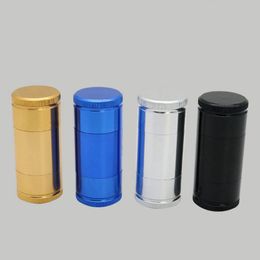 Smoking Colorful Cracker Aluminum Alloy Bottle Pollen Press Cream Whipper Cylindrical Shape Dispenser Dry Herb Tobacco Innovative Design Portable Tool DHL