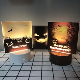 pumpkin night lights UK - Night Lights Halloween Creative Products Pumpkin Bat Pattern Luminous Scene Decoration Props