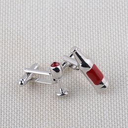 Couple Wine bottle Glass cufflinks Business shirt suits cuff links button for men dress fashion Jewellery will and sandy new