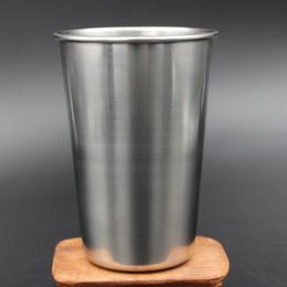 16oz Stainless Steel Pint Cup Tumblers Metal Beer Mug Unbreakable BPA Free Eco-friendly For Drinking Drinkware Tools