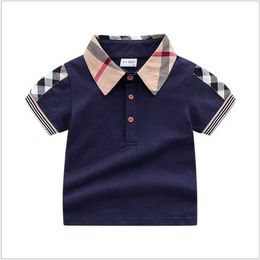 Baby clothing Turn-Down Collar T-shirts Summer Kids Short Sleeve T-shirt Gentleman Style Children Cotton Casual Tops Tees Shirts Child