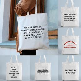 Shopping Bags Fashion Canvas Tote Bag Women Reusable Shopper Foldable Student Book Female Eco Cloth Shoulder Travel