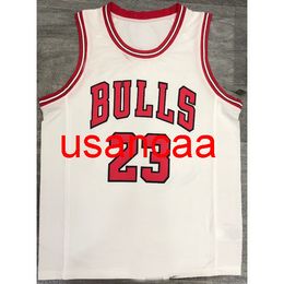 Men's Embroidered 23# Michael classic edition white basketball jersey S M L XL XXL