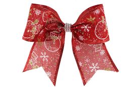 -Haarschmuck 7inch Organza Weihnachten Cheer Bow Draht Verriegelungsband Mädchen Christams Halter Kinder Geschenk