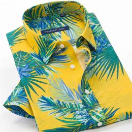 Men's short sleeve Hawaiian shirt, quick-drying larger Asian size, summer , casual and floral, beach,XXL-10XL for men 210721