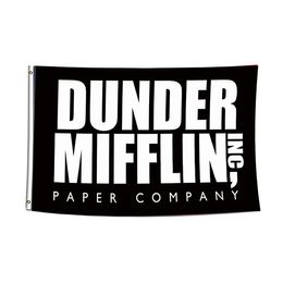 Dunder Mifflin Inc. Paper Company Flag for The Office Fun 3x5Ft Double Stitching Decoration Banner 90x150cm Sports Festival Polyester Digital Printed Wholesale