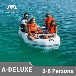 water paddle boat Canada - AQUA MARINA 2021 New A-DELUXE Inflatable Speedboat 3-6 Persons Water Sports PVC Boat Lightweight Paddle Rubber Canoe With Paddle