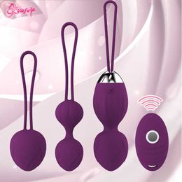 Vaginal Balls Sex Toys for Women Kegel Ball Vagina Exercise Tighten Massage Wireless Remote Control Kegel Vibrating Egg Female P0816