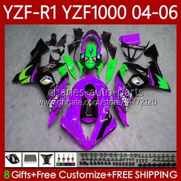 OEM Body Kit For YAMAHA YZF-R1 YZF1000 YZF R 1 1000CC 2004 2005 2006 Bodywork 89No.160 YZF R1 1000 CC YZFR1 04 05 06 YZF-1000 2004-2006 Motorcycle Fairings Purple Shark