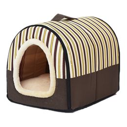 Dog Bed Winter Warm Kennel For Pet Puppy Nest Cat Sleeping Bag cama para cachorro House for cats house bed 210924