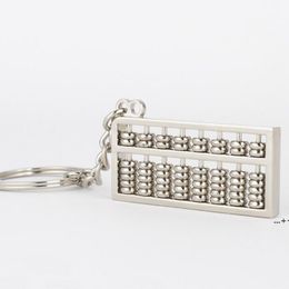 Mini Abacus Keychain Creative Chinese Elements 8 Rows Rotatable Beads Key Chain Party Favour Gift ZZE10768