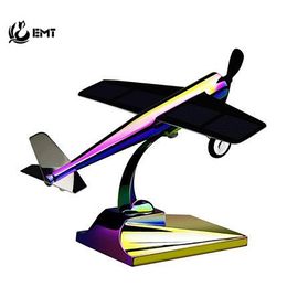 Diecast Alloy Solar Energy Aircraft Model Toy, Plane Ornament for Car, The Propeller Can Turn, Customizable, Car Decoration, Christmas Kid Birthday Gifts, USUE
