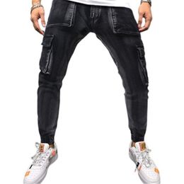 Mens Skinny Jeans Clothing Fashion Trend Zipper Button High Street Denim Pencil Pants Spring Male New Skateboard Casual Slim Denim Trousers