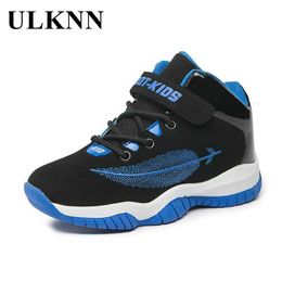 ULKNN Middle Children's Sports Shoes 2020 New 8 Primary School Kids 9 Big Boys Casual Tide 10 High To Help Basketball Shoes 11 G1025