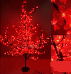 LED Artificial Cherry Blossom Tree Light Christmas Light 576pcs LED Bulbs 1.5m/5ft Height 110/220VAC Rainproof Outdoor Use Free Shipping