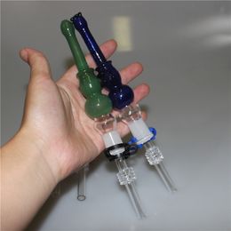Glass nectar bong Collectors with quartz Tips Dab Straw Oil Rigs Silicone water pipe dabber tool ash catcher