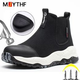 Fashion Work Safety Boots Men Steel Toe Cap Work Boots Protective Shoes Puncture-Proof Safety Shoes Men Industrial Shoes 2022
