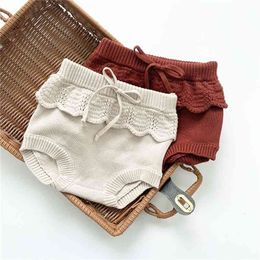Baby Girl Kinitted Spring Bloomers Lovely Ruffle Shorts Toddler Summer Knit Bloomer 210619