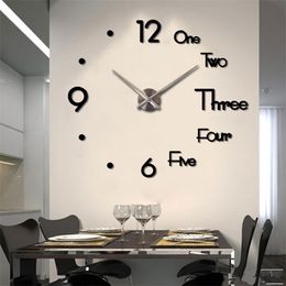 New Wall Clock Quartz Watch Modern Design Large Decorative Clocks Europe Acrylic Stickers Living Room Mechanism 210310