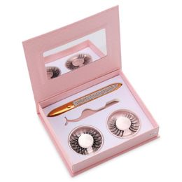 2 Pairs 3D Faux Mink False Eyelashes With a Magic Self-adhesive Eyeliner Pen Natural Long lashes No Glue Needed Fast Dry