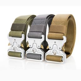 3.8cm Tank Grains Tactical Waist Belt High Quality Nylon Strap Zinc Alloy Buckle For Outdoor Hiking Camping Hunting. 223 X2