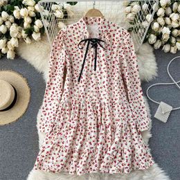 Women Fashion Spring Summer Wooden Ear Stand Collar Loose-fitting Long Sleeve Casual Dress Clothes Vestidos R873 210527