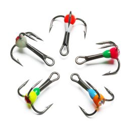 Fishing Hooks 5pcs Durable Sinking Bait Winter Ice Three-jaw Hook High Carbon Steel Tackle Tools 8#10#12#14#