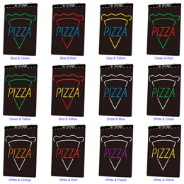 TC1505 Pizza Bar Pub Light Sign Dual Colour 3D Engraving