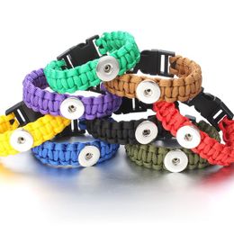 New Snap Jewellery Woven Leather Snap Bracelet Hand Made Rope Snap Button Bracelet Bangles Fit 18mm Button Diy Jewel jllyfx