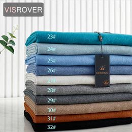 VISROVER new 32 colors woman winter scarf fashion female shawls cashmere handfeeling winter wraps solid color winter hijab scarf Q0828