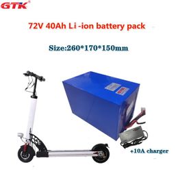 GTK Waterproof 60v 80ah deep cycle Li-ion battery pack with 100A BMS 20S for 3500w Tricycle motorcycle scooter+10A Charger