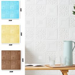 Wall Stickers 3D Sticker Three-dimensional Pattern Bedroom Waterproof Self-adhesive Wallpaper Living Room Kitchen TV Backdrop