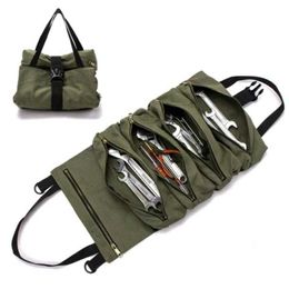 Camping hiking Roll Multi-Purpose Tool Up Bag Wrench Pouch Hanging Zipper Carrier Tote Q0721