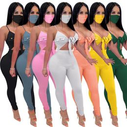 Women Summer Jpmpsuit With Mask Spaghetti Strap Cut Out Waist Skinny Bandage Jumpsuit Sexy Sleeveless Overall Romper Playsuit Women's Jumpsu