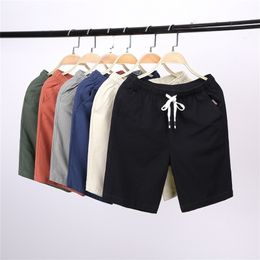 Men's Casual Shorts High Quality Linen Cotton Comfort Shorts Male Streetwear Solid Color Loose Fashion Shorts Men 210315