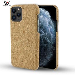 Eco-Friendly Mobile Cell Phone Cases Custom Blank Cork Wood Biodegradable Shell Shockproof For Iphone 6 7 8 X Xr Xs 11 12 Pro Max
