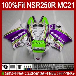 Injection For HONDA NSR 250R NSR250 NSR 250 R 90 91 1992 1993 103HC.131 purple white NSR250R MC21 PGM3 NSR250RR 1990 1991 92 93 OEM Fairing