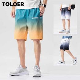 Summer Running Shorts Men Gradient Color Sports Jogging Fitness Training Quick Dry s Gym Short Pants 210714